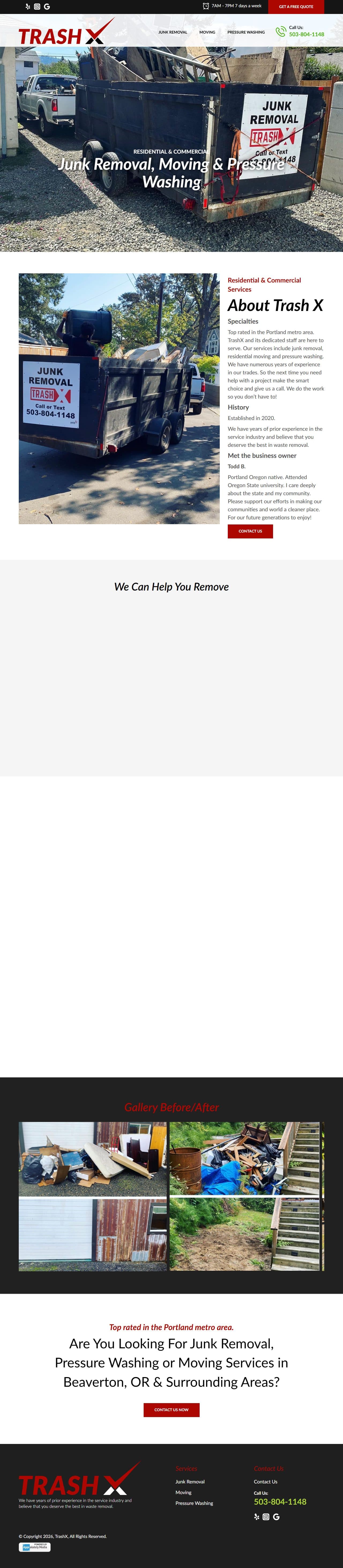 Old trash-x.com homepage — full page capture